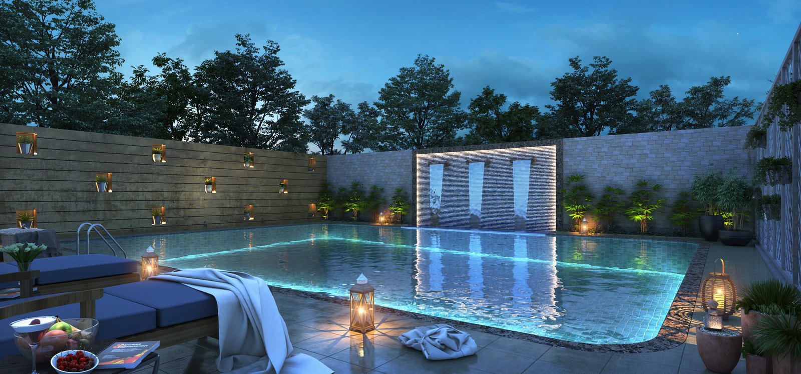 Luxury interior design — pool render